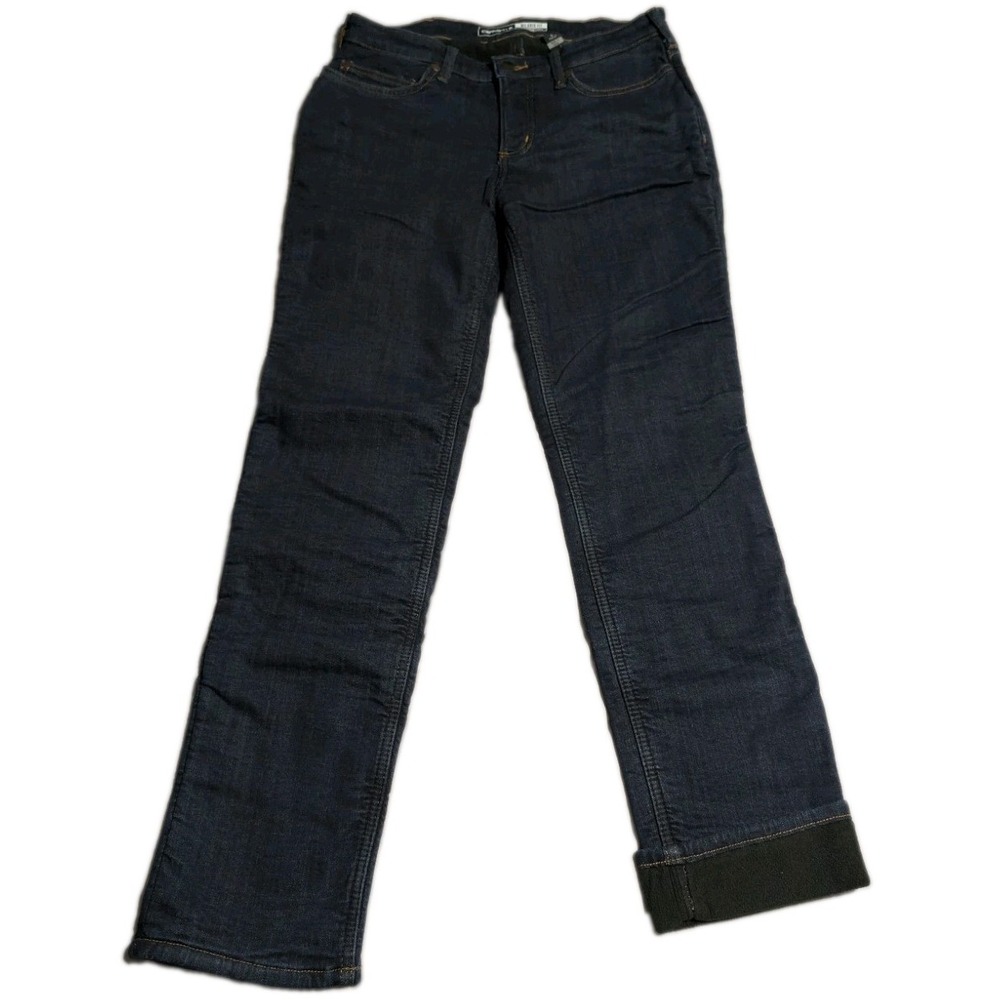Carhartt Womens 8 Rugged Flex Relaxed Fit Fleece Lined Jeans Dark Wash BD5673-W